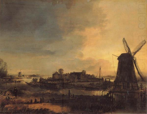 Aert van der Neer Landscape with a Mill china oil painting image